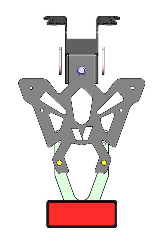 Obrázek produktu Držák SPZ V PARTS černý - Yamaha MT-07 C8-SPY036