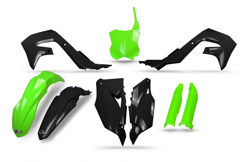 Obrázek produktu UFO Plastics Kit Black/Neon Green - Kawasaki KAKIT228@111