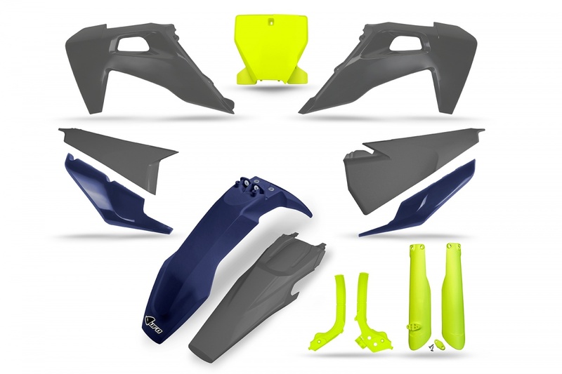 Obrázek produktu Sada plastů UFO Neon Yellow/Blue/Grey - Husqvarna HUKIT624@222