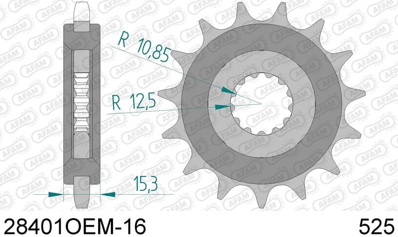 Obrázek produktu Ocelové nehlučné přední kolo AFAM 28401 - 525 28401NR-16