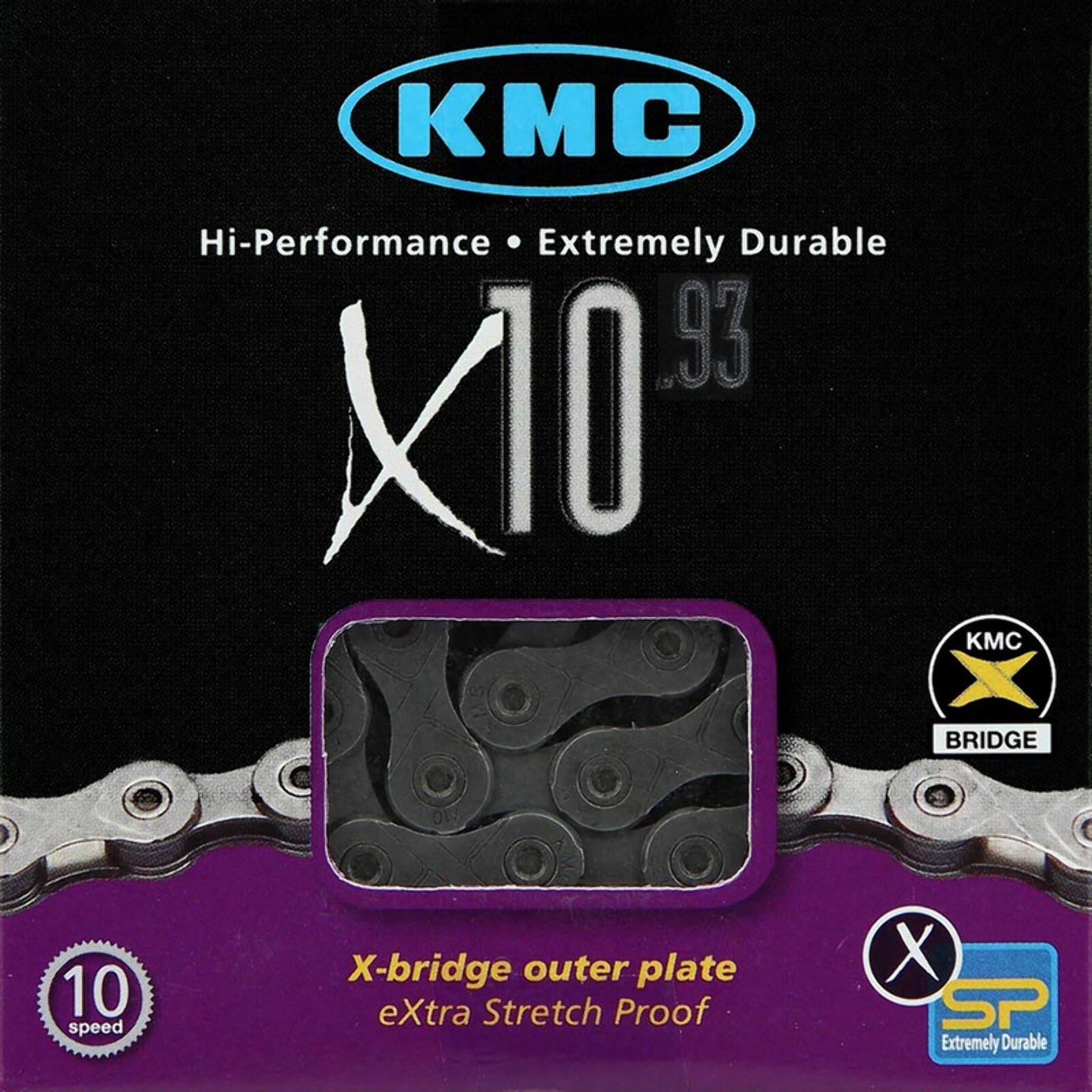 Obrázek produktu Sáček 5 řetězů KMC X10 10 rychlostí 116L šedý WPX10NB16