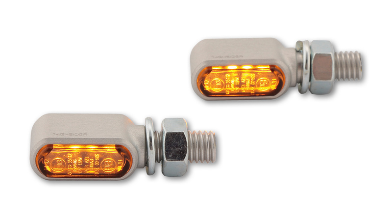 Obrázek produktu HIGHSIDER CNC LED blinkry Little Bronx, stříbrné, tónovaná skla, homologace E, (pár) 204-2861