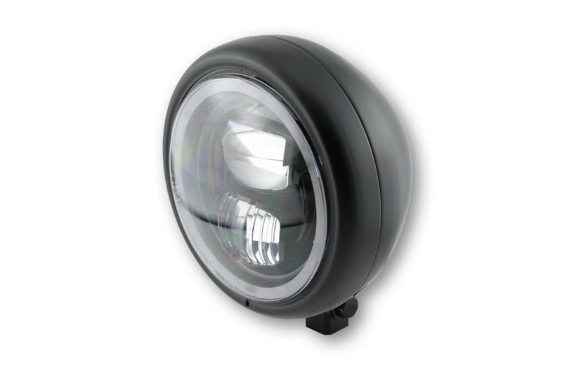 Obrázek produktu HIGHSIDER 5 3/4" LED světlomet Pecos Type7 s kroužkem parkovacího světla, černý matný 223-225