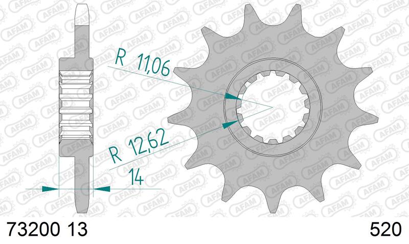 Obrázek produktu Ocelová standardní přední řetězová kola AFAM 73200-520 73200-13