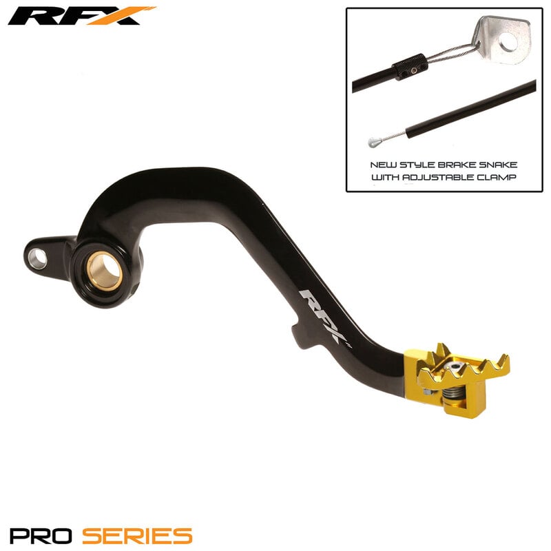 Obrázek produktu Páka zadní brzdy RFX Pro FT (černá/žlutá) - Suzuki RM125 FXRB3040099YL