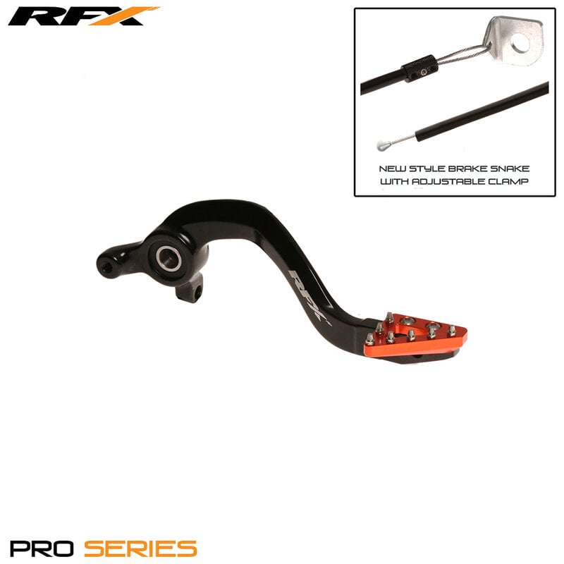 Obrázek produktu Páka zadní brzdy RFX Pro ST (tvrdě eloxovaná černá/oranžová) - KTM65 FXRB5030199OR