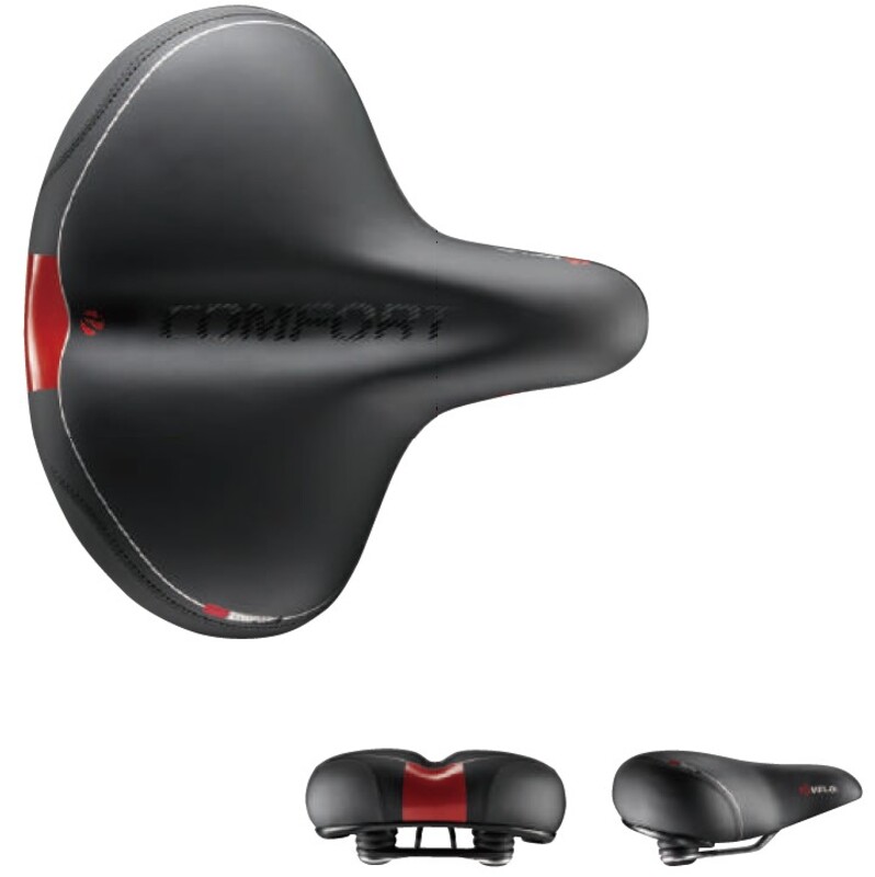 Obrázek produktu VELO Cyklistické sedlo Comfort Black/Red VL-8033E