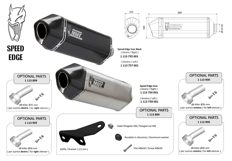 Obrázek produktu Univerzální tlumič MIVV Speed Edge - pravá strana 00.73.KU.001.SRB