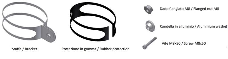 Obrázek produktu Montážní sada MIVV pro oválný malý tlumič výfuku 50.SC.KU.001.SX1