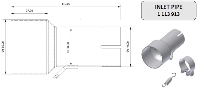 Obrázek produktu Sací potrubí MIVV 55 > 38 mm 00.73.KU.00003