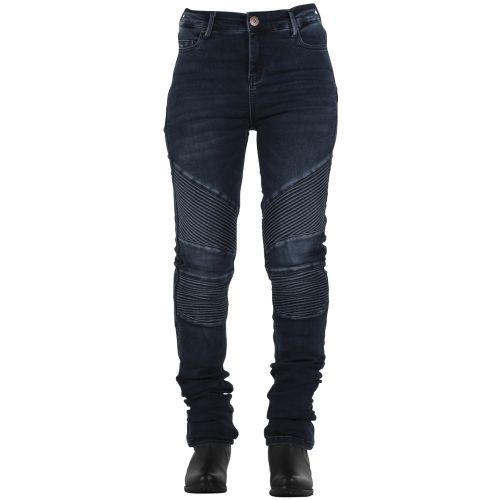 Obrázek produktu Dámské kevlarové moto kalhoty OVERLAP STRADALE WAXED JEANS tmavě modré
