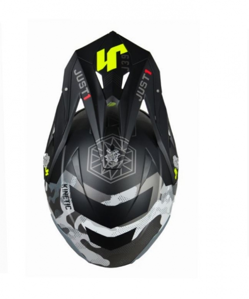 Obrázek produktu Moto přilba JUST1 J39 KINETIC matná camo fluo žluto/červeno/černá