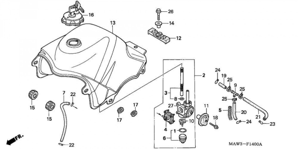 Obrázek produktu Palivový filtr na kohout HONDA 16959-MF5-841