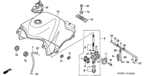 Obrázek produktu Palivový filtr na kohout HONDA 16959-461-751