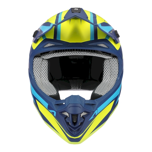 Obrázek produktu Moto přilba ASTONE MX800 RACERS matná modro/neonově žlutá + 2 ks brýle ARNETTE zdarma