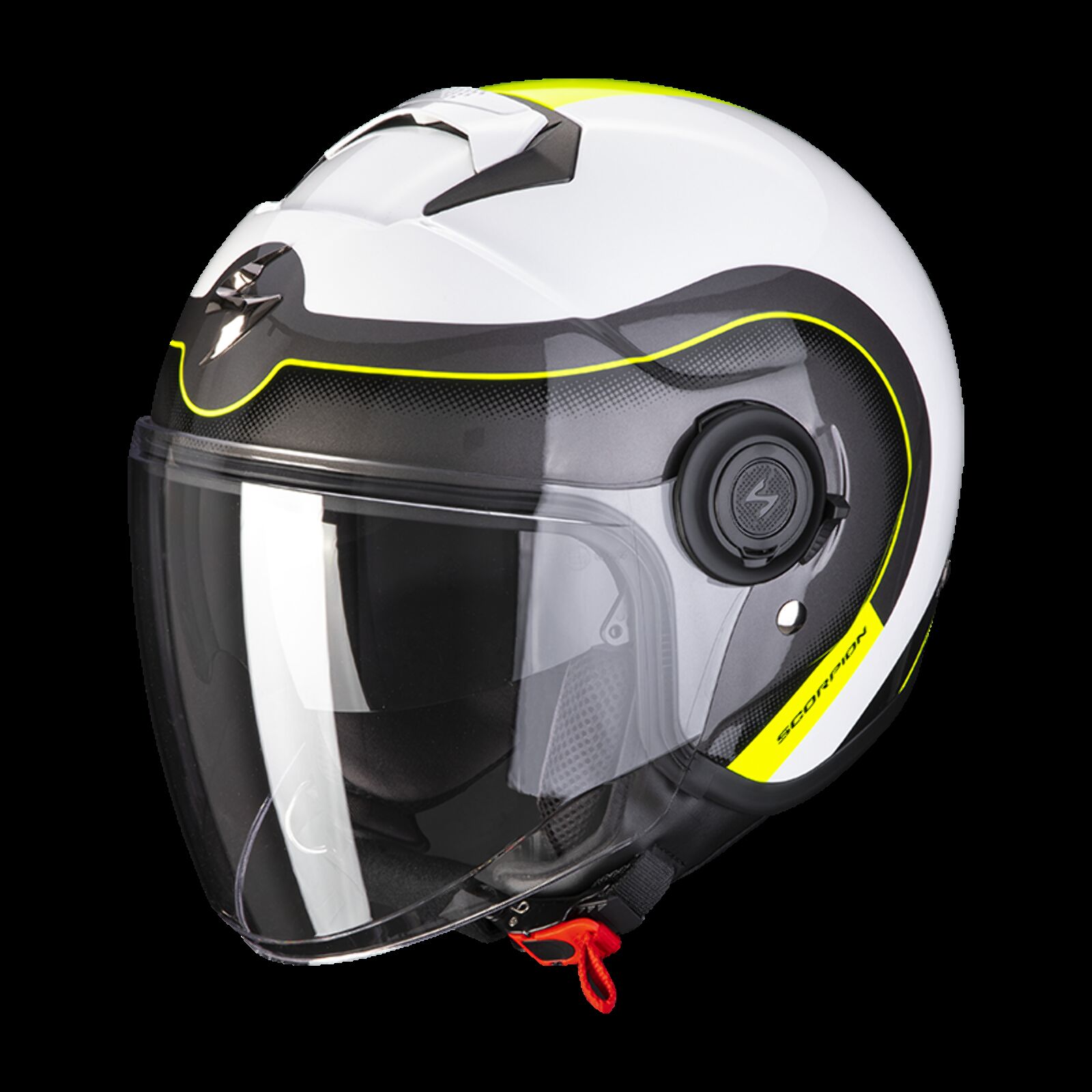 Obrázek produktu Moto přilba SCORPION EXO-CITY ROLL perleťová bílo/fluo žlutá