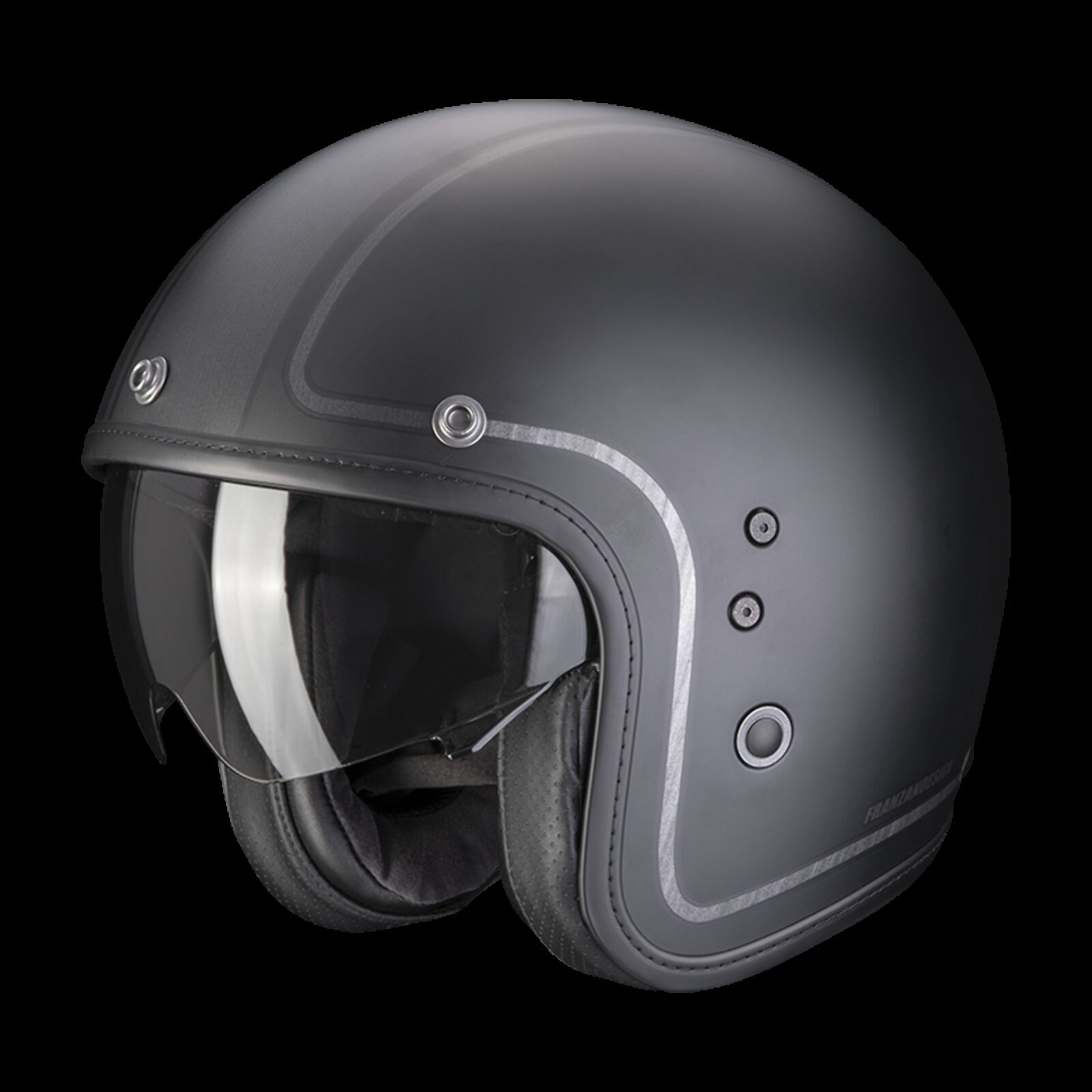 Obrázek produktu Moto přilba SCORPION BELFAST EVO RETROL matná černo/stříbrná