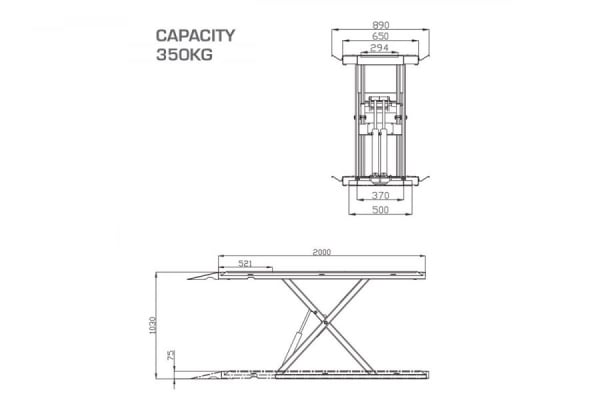 Obrázek produktu Hydraulický zvedák LV8 NANO 350 GARAGE EN350GEF