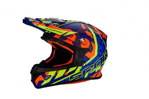 Obrázek produktu Moto přilba SCORPION VX-21 AIR FURIO modro/oranžovo/neonově žlutá