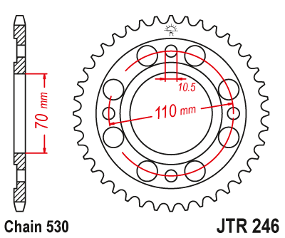 Obrázek produktu Řetězová rozeta JT JTR 246-35 35 zubů, 530