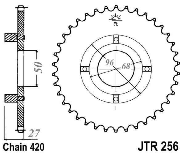 Obrázek produktu Řetězová rozeta JT 43 zubů, 420