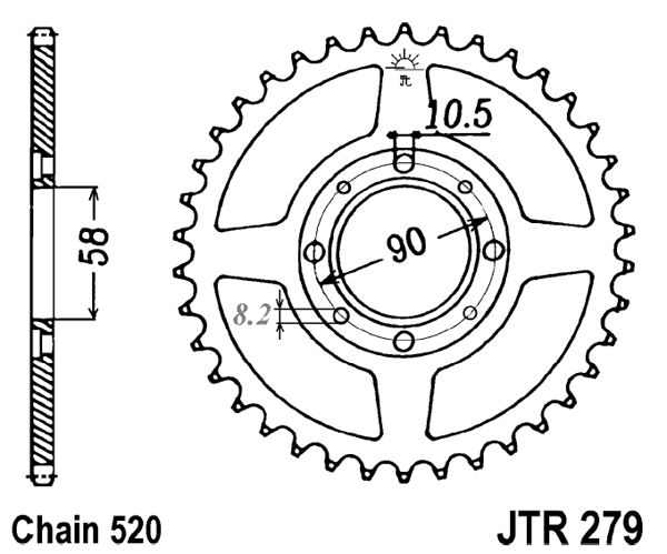 Obrázek produktu Řetězová rozeta JT 31 zubů, 520