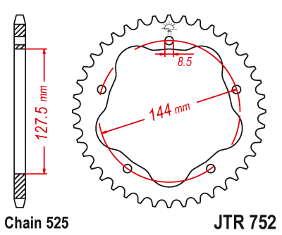 Obrázek produktu Řetězová rozeta JT 36 zubů, 525