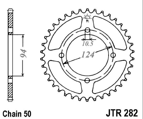 Obrázek produktu Řetězová rozeta JT JTR 282-37 37 zubů, 530 JTR282.37