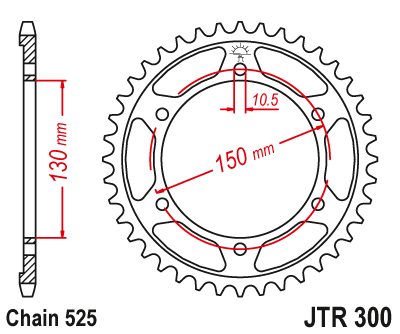 Obrázek produktu Řetězová rozeta JT 49 zubů, 525