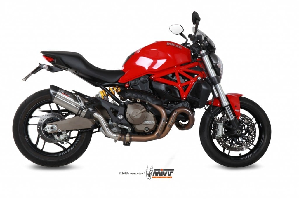 Obrázek produktu MIVV Suono Tlumič výfuku z kartáčované nerezové oceli/uhlíkové koncovky Ducati Monster 821/1200