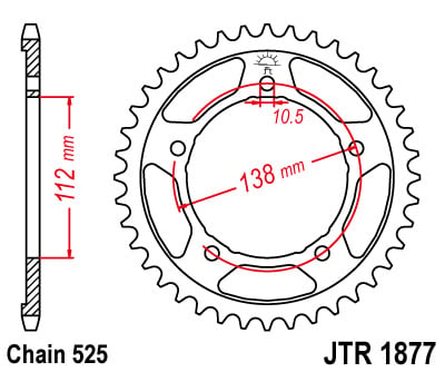 Obrázek produktu Řetězová rozeta JT JTR 1877-41 41 zubů, 525