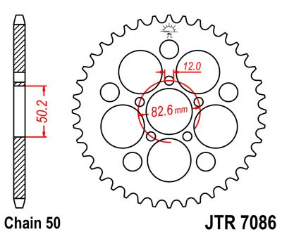 Obrázek produktu Řetězová rozeta JT JTR 7086-48Z 48 zubů, 530