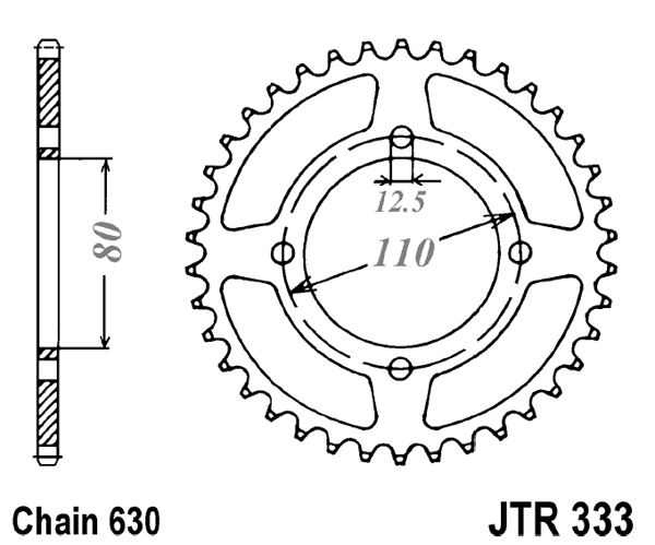 Obrázek produktu Řetězová rozeta JT JTR 333-41 41 zubů, 630 JTR333.41