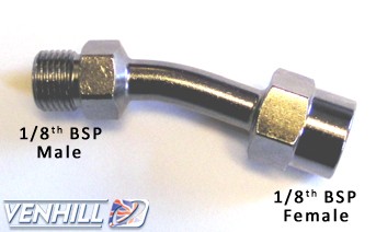 Obrázek produktu Otočný kloub Venhill POWERHOSEPLUS E620 20 deg 1/8 TH BSP chrom E620