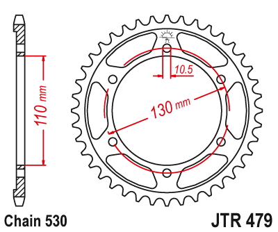 Obrázek produktu Řetězová rozeta JT 39 zubů, 530