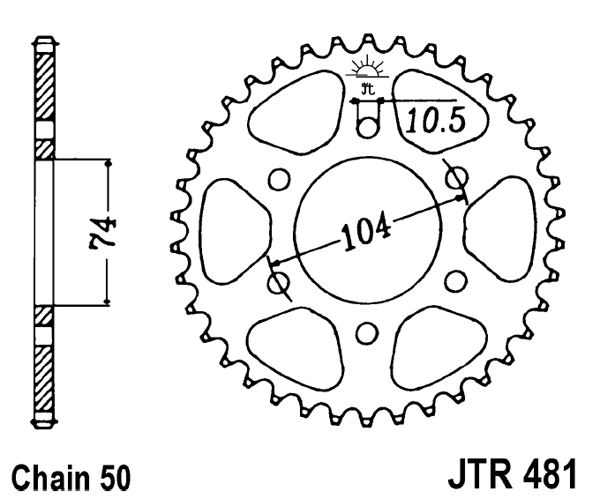 Obrázek produktu Řetězová rozeta JT JTR 481-42 42 zubů, 530