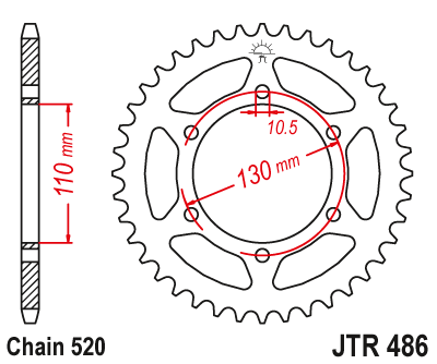 Obrázek produktu Řetězová rozeta JT 38 zubů, 520