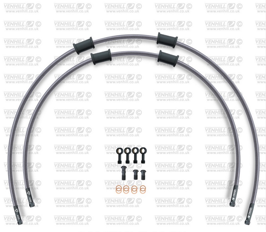 Obrázek produktu RACE Hadice přední brzdy sada Venhill POWERHOSEPLUS HON-7020FB (2 hadice v sadě) Průhledné hadice, černé koncovky HON-7020FB