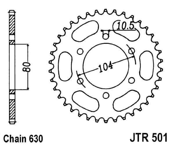 Obrázek produktu Řetězová rozeta JT 32 zubů, 630