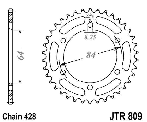 Obrázek produktu Řetězová rozeta JT 55 zubů, 428