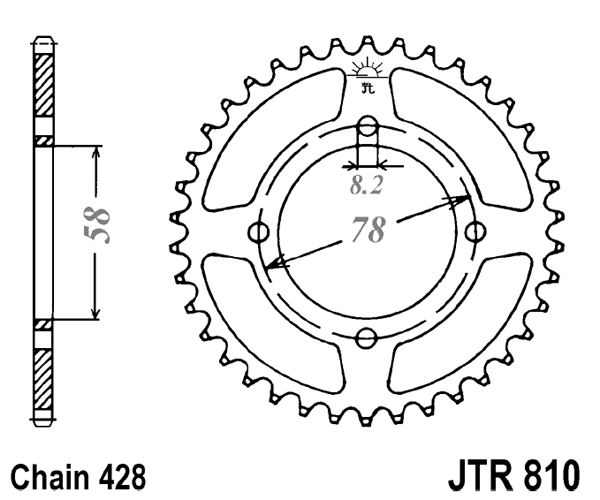 Obrázek produktu Řetězová rozeta JT 49 zubů, 428