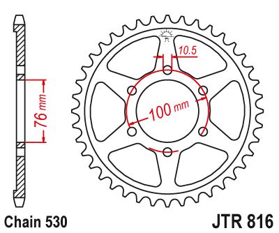 Obrázek produktu Řetězová rozeta JT 38 zubů, 530