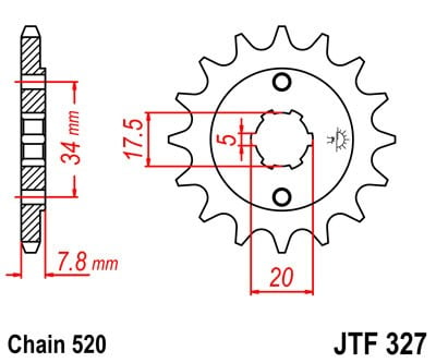 Obrázek produktu Řetězové kolečko JT JTF 327-11 11 zubů, 520 JTF327.11