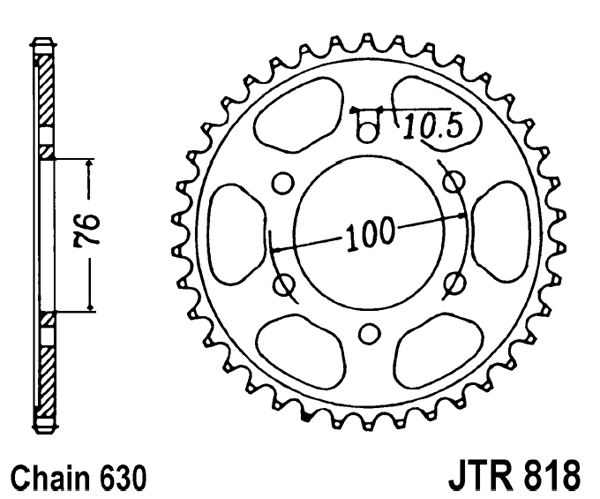 Obrázek produktu Řetězová rozeta JT JTR 818-40 40 zubů, 630 JTR818.40