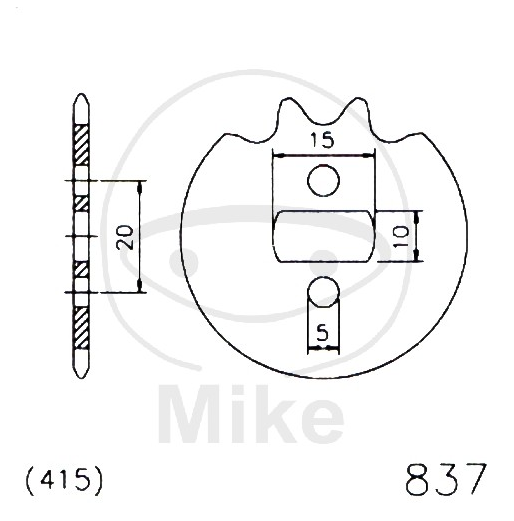 Obrázek produktu Řetězové kolečko JMT 15 zubů, 415 20-0837-11