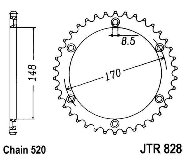 Obrázek produktu Řetězová rozeta JT 47 zubů, 520