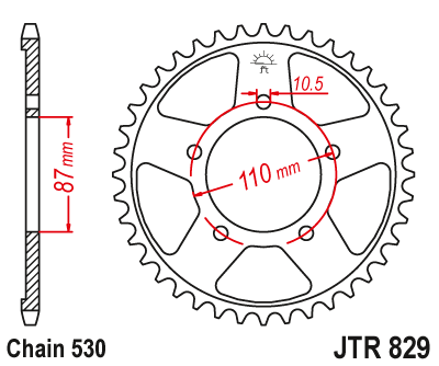 Obrázek produktu Řetězová rozeta JT 42 zubů, 530