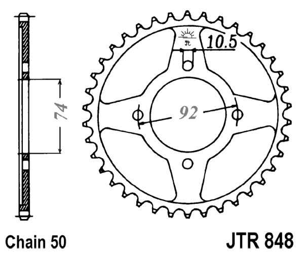 Obrázek produktu Řetězová rozeta JT JTR 848-39 39 zubů, 530