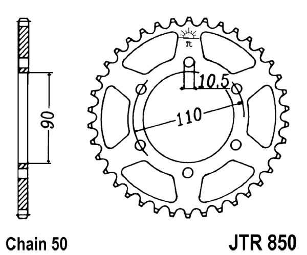 Obrázek produktu Řetězová rozeta JT JTR 850-33 33 zubů, 530 JTR850.33