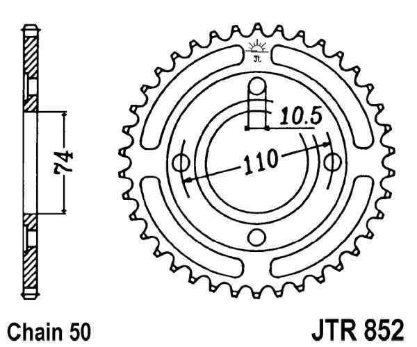 Obrázek produktu Řetězová rozeta JT JTR 852-41 41 zubů, 530